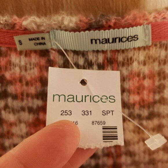 Maurices New Womens Soft Thin Open Knit Aztec Long Sleeve Tunic Sweater Small - Picture 6 of 8